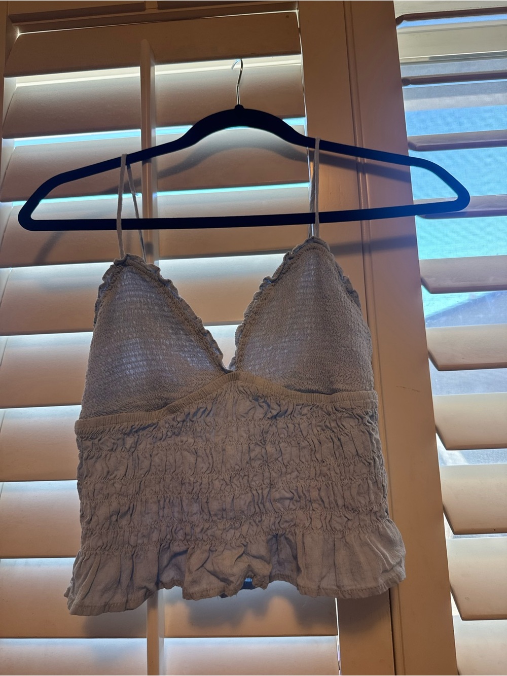 Light Blue Smocked Cami Tank Top